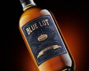 Beautiful Blue Lot Bourbon Bottle