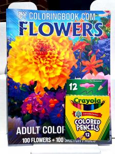 Flowers Adult Coloring Book with 100 art pages and 100 sketch pagesby Really Big Coloring Books®, Inc | ColoringBook.com.