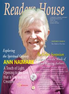 "Cover image of Reader's House Magazine featuring Ann Naimark, an acclaimed author known for her work on spirituality and personal growth."