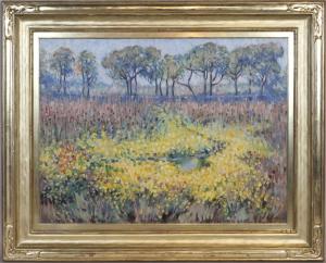 Evelyn Bodfish Bourne created this impressionistic marsh-scape rich with light and color (est. $10,000-$20,000).