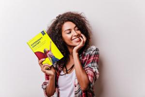 Book with happy reader