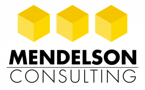 Mendelson Consulting logo with 3 cubes