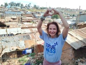 M Teresa Lawrence, President and Executive Director, the Trueness Project, in Kibera slums, Kenya, when she visited the area during her recent trip to Kenya in September. 