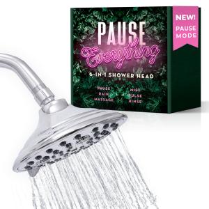 The Pause Everything Shower Head - Water Saving High Pressure Rain