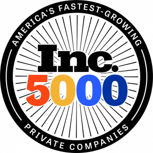 INC 5000 Color Logo: this is a medallion image with INC 500 in the center.  Around the medallion reads, 