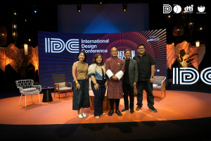 International Design Conference speaker and reactors on the Gross National Happiness session featuring (from left) Carmen Jimenez-Ong, CEO of Menarco Tower; Dr Pamela Cajilig of Curiosity Design Research; main speaker Lhatu of Gross National Happiness Cen