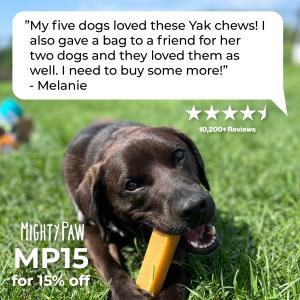 "My five dogs loved these Yak chews! I also gave a bag to a friend for her two dogs and they loved them as well. I need to buy some more!" - melanie