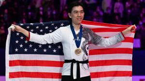 Vicent Zhou with American flag