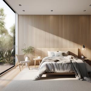 Wood Panel Wall in Bed Room