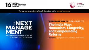 The inaugural event of "The India Way" will take place at the workshop day of the Global Peter Drucker Forum in Vienna on November 13, 2024.