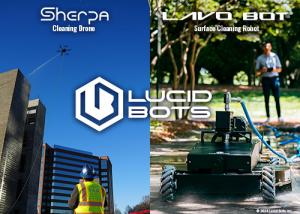 Sherpa Cleaning Drone and Lavo Bot Surface Cleaning Robots for Groundskeeping and exterior maintenance