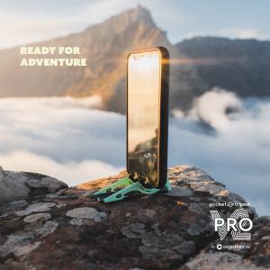 Geometrical Pocket Tripod PROv2 on top of a mountain ready for adventure