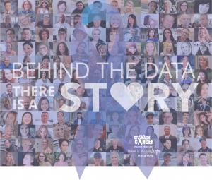 Graphic titled 'Behind the Data: There is a Story,' highlighting the human narratives and personal experiences represented within medical and scientific data.