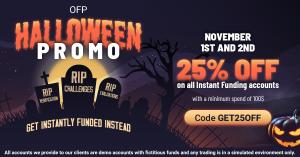 halloween promo up to 35% off on Instantly funded accounts