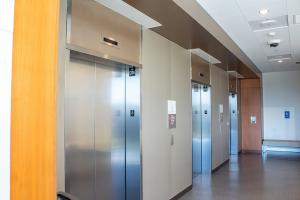 Smoke Guard systems at Valley Hospital provide crucial fire and smoke protection, seamlessly blending safety with a modern design.