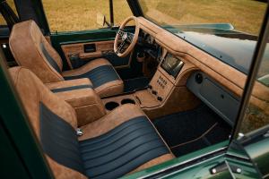 Two-Tone Custom Leather Interior in Electric-Powered 1977 Early Ford Bronco