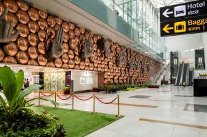 Delhi Airport GMR, hand mudra installation