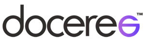 Doceree logo in grey and purple