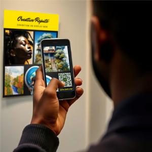 Museum flyer with augmented reality effect