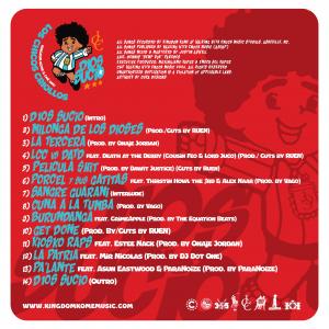 D10S SUCIO by Los Chicos Criollos back cover art and tracklisting