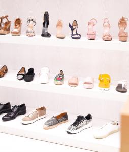 Premium footwear at REALOVE’s pop-up store in Holt Renfrew, Square One, featuring timeless styles from iconic luxury brands