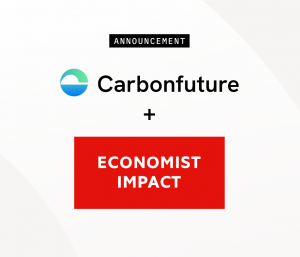 Carbonfuture and Economist Impact logos on a white background.