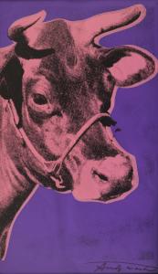 Andy Warhol’s iconic Cow (F.&S. II 12A), a 1976 screenprint on wallpaper sheet measuring 45 ½ inches by 28 inches, signed lower left and numbered 25 of 100 (est. $7,500-$15,000).