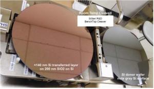 Figure 1: 300 mm Ultra-thin 140nm Silicon Layer transferred using NanoCleave™ at room temperature.