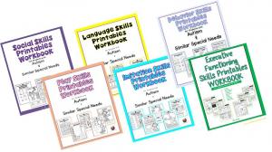 Several workbooks that are offered from AutismClassroom.com.