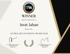 Global Recognition Award  Certificate