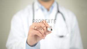 Doctor writing the words prostate cancer