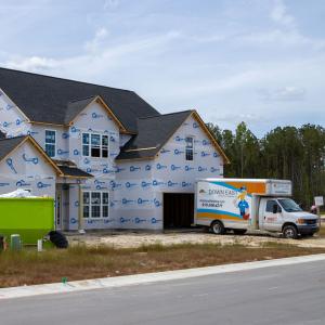 Down East Heating & Air Conditioning at a New Construction Site