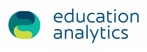 ducation Analytics logo featuring a modern design with a circular emblem that incorporates intersecting lines to symbolize data connections, accompanied by the text 'Education Analytics' in clean, professional typography.