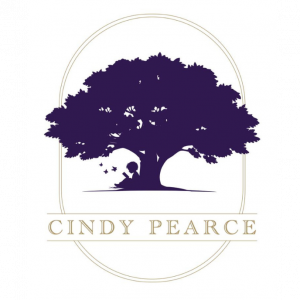 Logo of Cindy Pearce featuring a child reading under a large tree, symbolizing growth, learning, and the joy of storytelling.