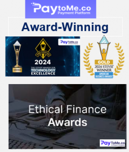 PayToMe.co award-winning fintech for innovation and ethical finance