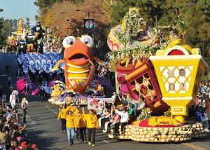 Parade route for rose parade