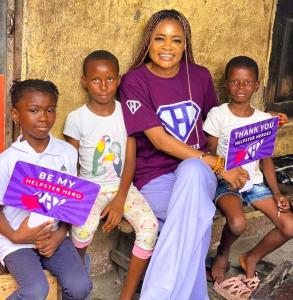 Community Manager and 3 kids at Lagos Medical Outreach