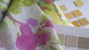 Linen fabric and hide swatches