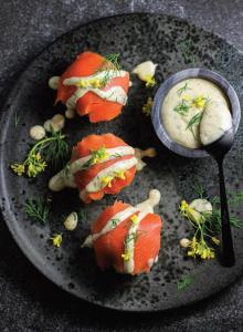 Æbleskiver Wrapped in Smoked Salmon