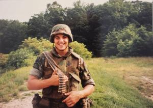 Midshipman Brandon Fausti trains with the US Marines in Quantico, VA, circa 1989.