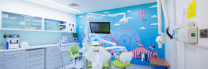 Inside one of the treatment rooms at the Dubai Health Dental Hospital Pediatric Dentistry Clinic