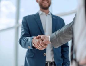 Lawyer and Client Shaking Hands