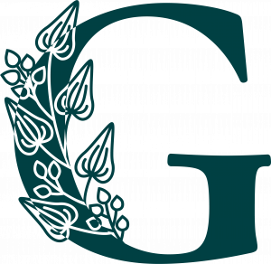 Stylized letter G in green