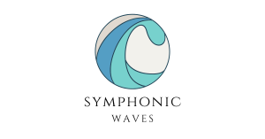 Symphonic Waves logo, featuring a stylized musical wave, symbolizing innovative music education