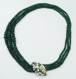 Emerald and diamond necklace