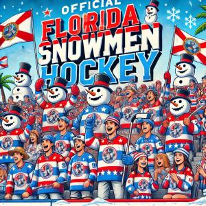 Many happy Snowmen with Florida SNowmen Jerseys On Cheering the Team