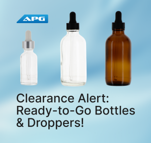 Clearance Alert: Discover APG's selection of ready-to-go bottles and droppers at unbeatable prices!