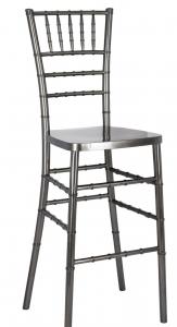 Metallic Silver Onyx Chiavari Steel Skeleton Barstool