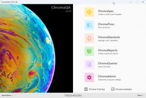 Splash screen of ChromaQA 6 showing ChromaSpec, ChromaPress, ChromaStandards, ChromaReports, ChromaQueries and ChromaAdmin applications