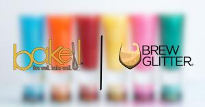 brew glitter and bakell brand logos